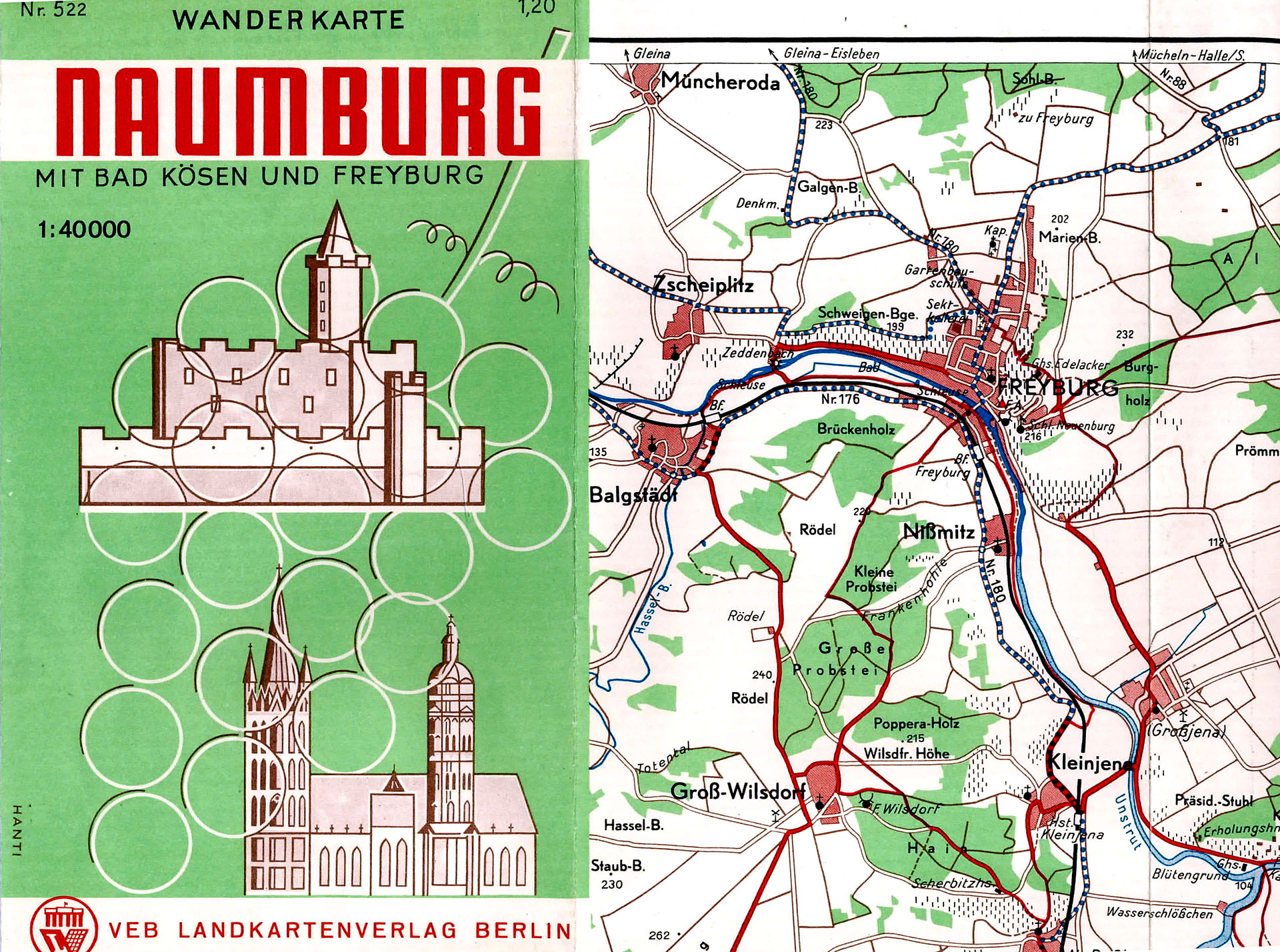 Wanderkarte Naumburg mit Bad Kösen und Freyburg